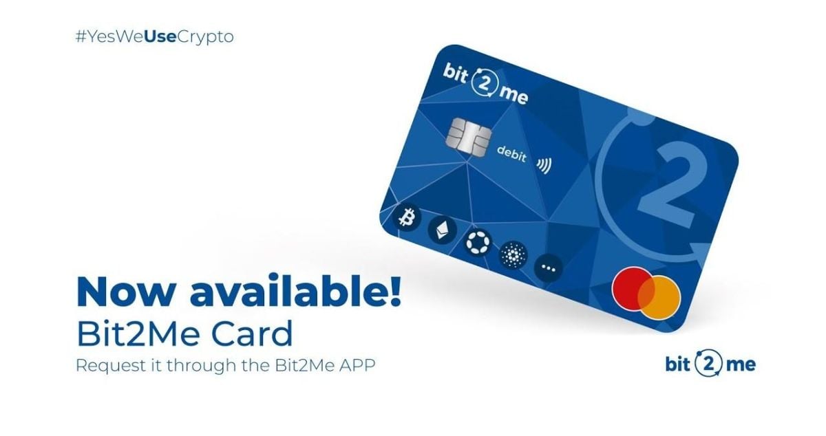 Advert for the newly released Bit2Me card, which may be ordered via the app. Source: Bit2Мe