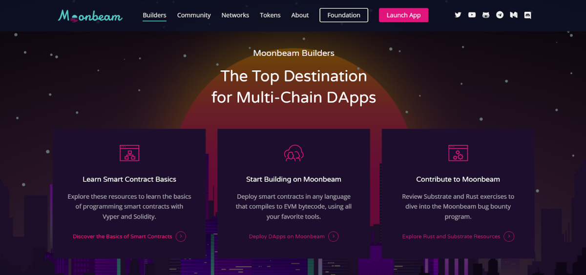 Moonbeam Network homepage
